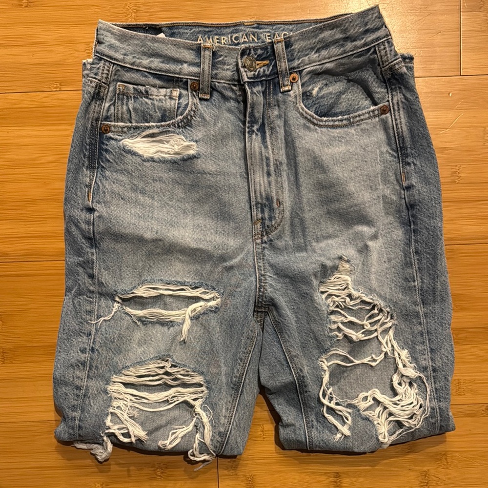 Distressed Blue Jeans - Picture 2 of 5